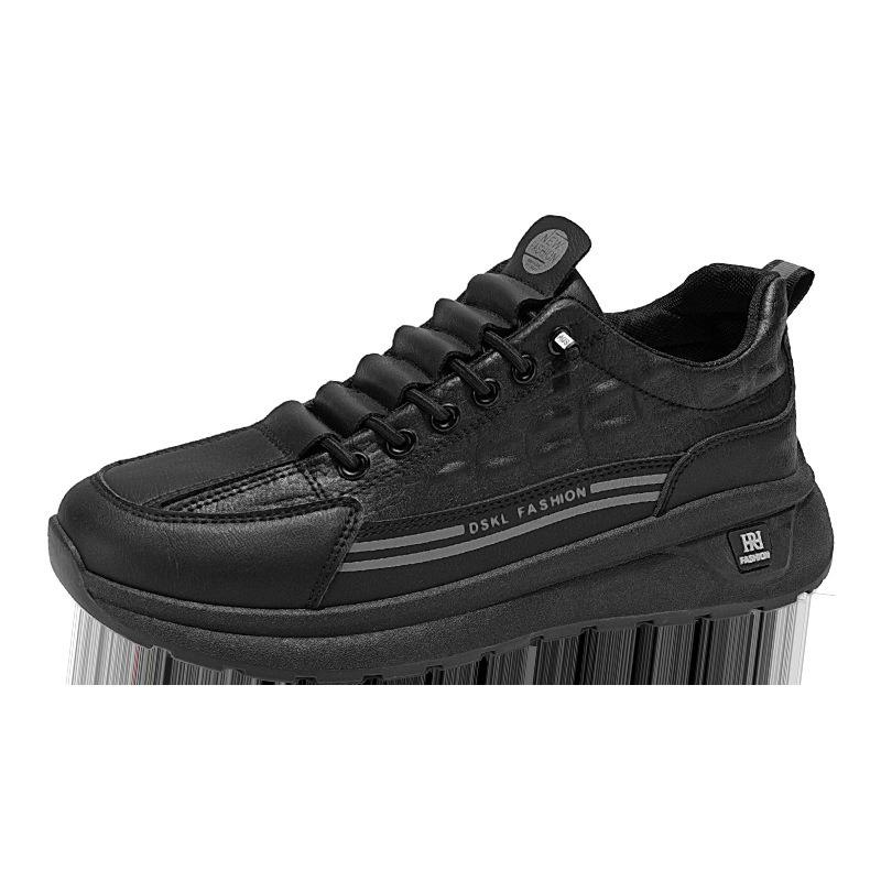 Men's shoes autumn leather waterproof casual sports shoes men's non-slip black work shoes winter velvet warm cotton shoes