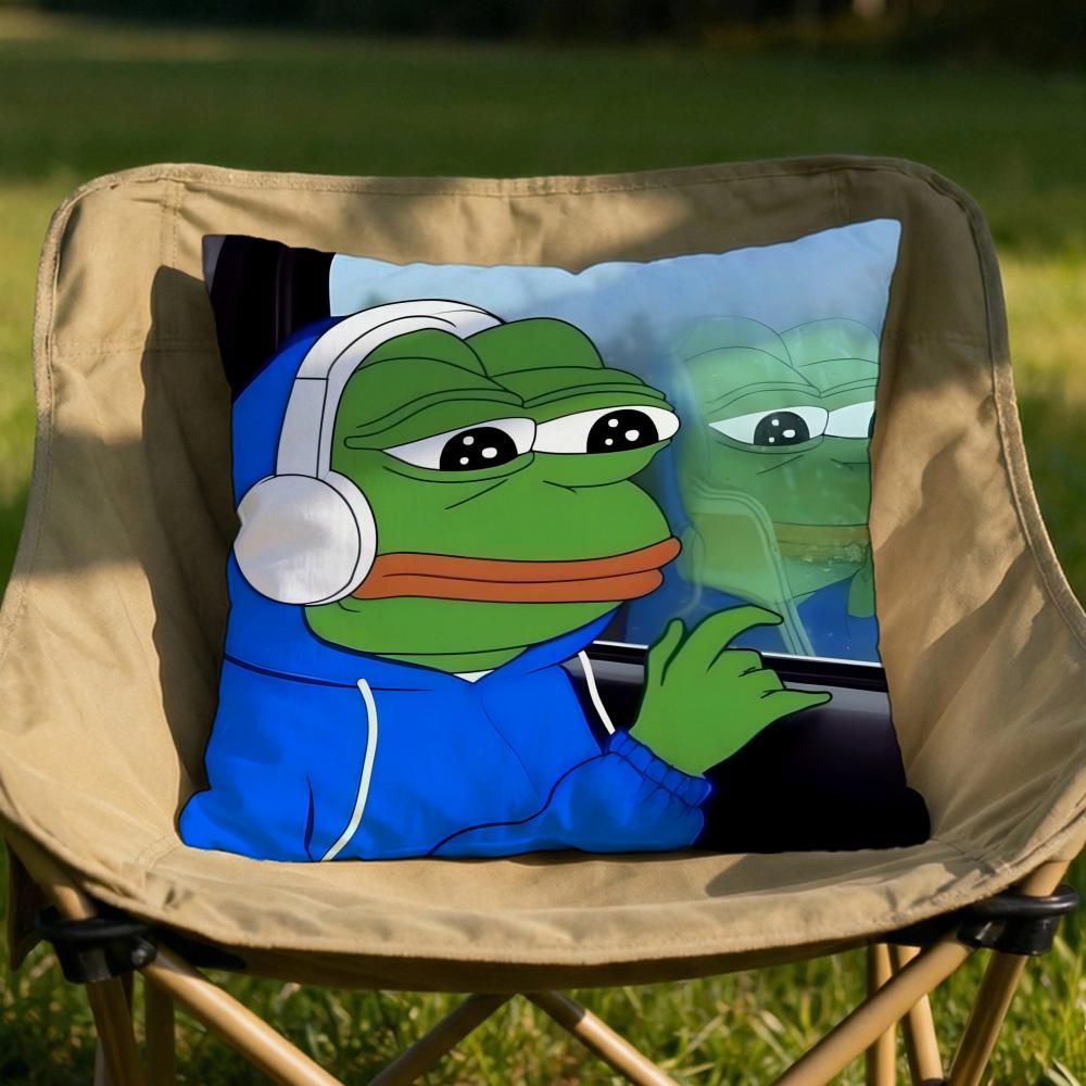 Character Pepe the Frog Cushion Cover Soft Reversible Durable Pillow Cover MultiScene Use for Home Car Daily Comfort