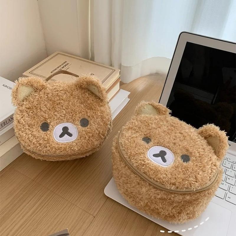 Plush Makeup Box Anime Relaxation Bear Makeup Bag Womens Jewelry Storage Bag Girls Storage Handbag Gift
