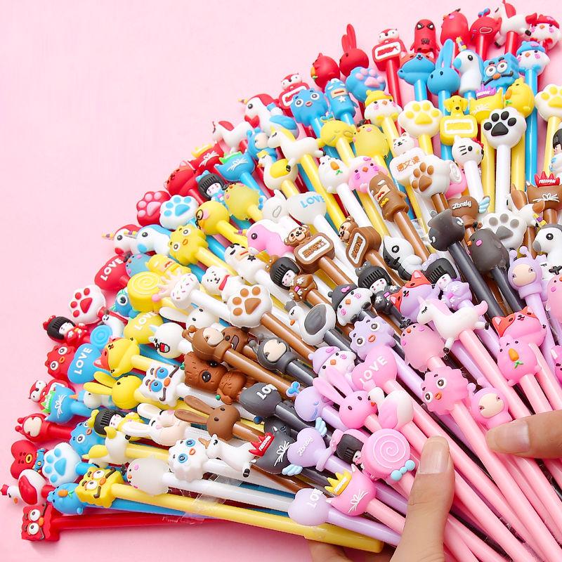 Cute Cartoon Soft Rubber Ballpoint Pen for Students and Kids - Decompression Neutral Tip
