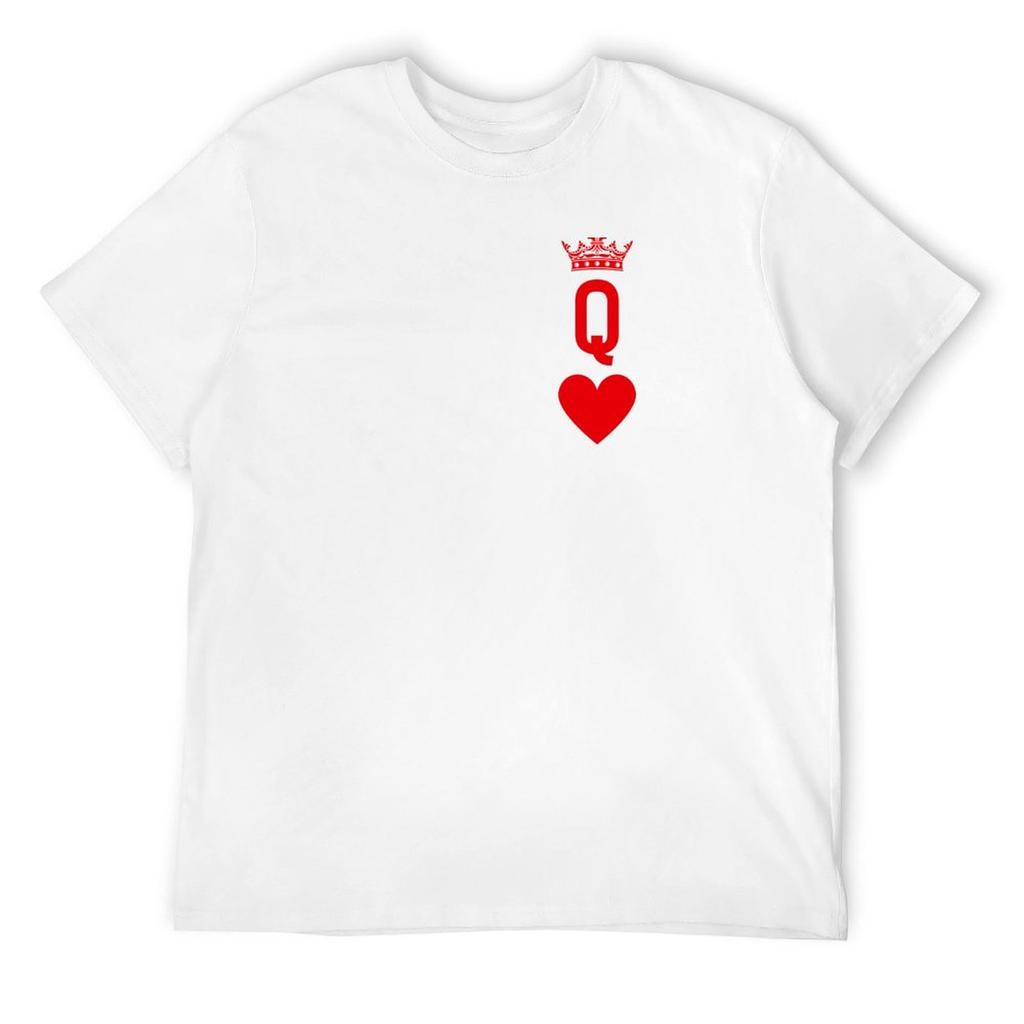 Playing Card Queen of Hearts Logo Simple Minimalist Letter Design T-Shirt new edition mens shirts graphic tee
