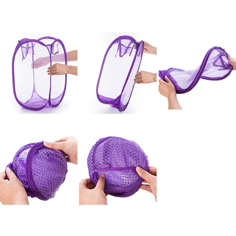High Quality Lightweight Fashion Clothes Basket Mesh Bag Dirty Foldable Toys Hamper Holder Large Laundry Organizer