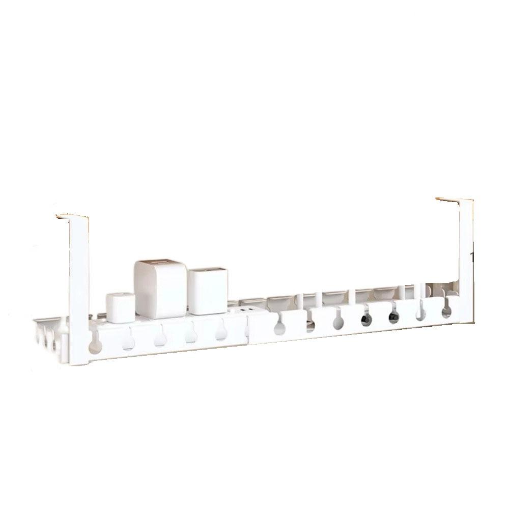 Extendable Under Desk Cable Management Tray Sturdy Power Strip Cord Holder  for Home