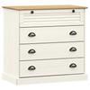 Vidaxl Kommode Vigo, Weiß, 80X40X76 Cm, Massives Kiefernholz