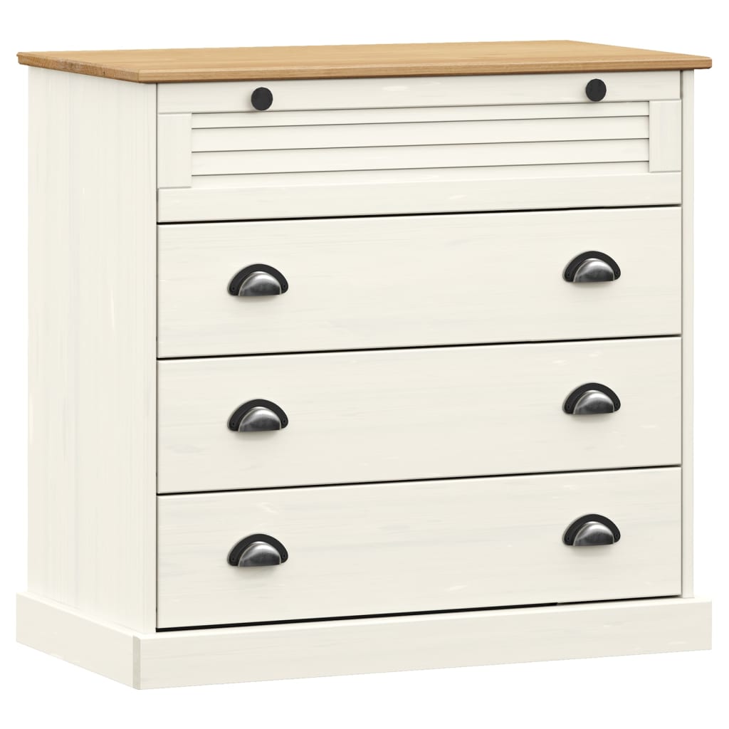 Vidaxl Kommode Vigo, Weiß, 80X40X76 Cm, Massives Kiefernholz