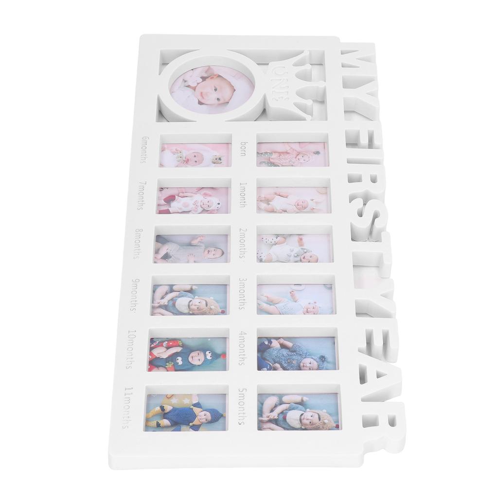 Newborn Photo Frame Durable Polished 12 Small Picture Frames Record Baby"s Monthly Growth Baby