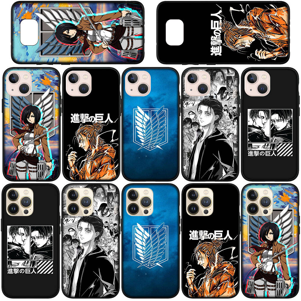 For Samsung Galaxy S25 S24 S23 S22 Ultra FE A37 A57 A56 A55 A06 A16 A15 A36 A26 A35 A05 A25 A54 A34 Phone Case Lovely Attack On Titan Eren Jaeger Levi