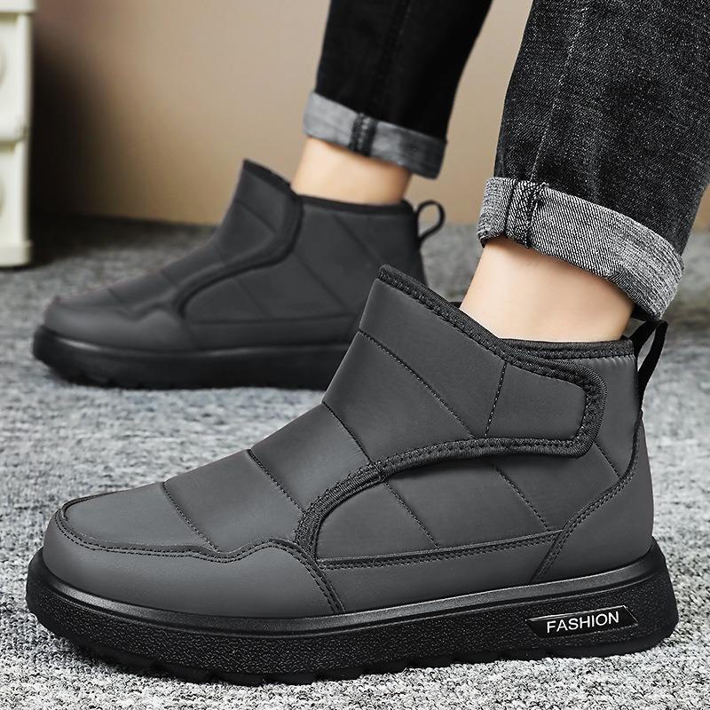 Shoes Men's New Winter Large-size Cotton Shoes Piled and Thickened Men's Shoes Cold-proof and Warm Snow Boots Velcro Cotton Boots