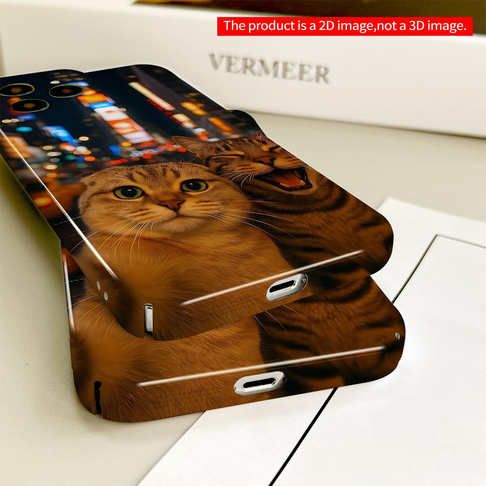 Nighttime Cats In City Lights Phone Case All Inclusive Film Hard Phone Case, Compatible with iPhone 18 Pro Max 17 16 15 14 13 12 11