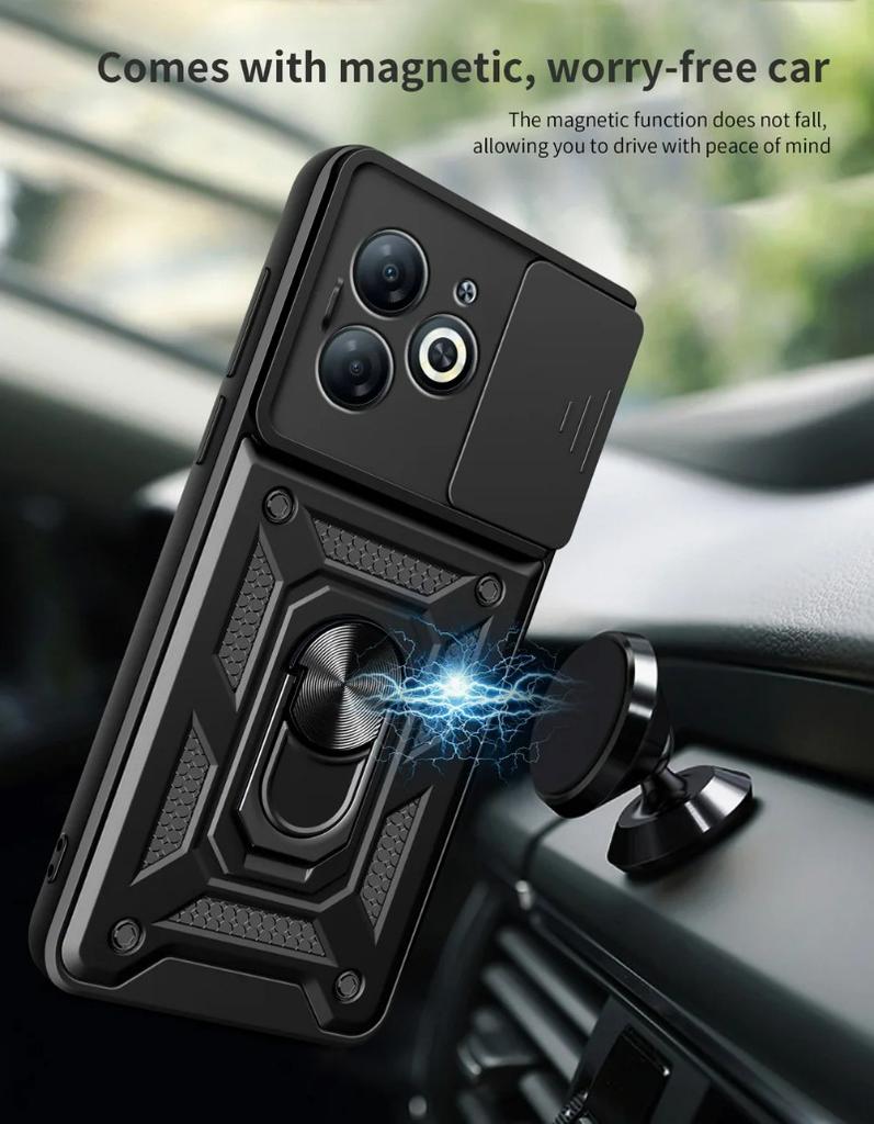 Camera Protect Case for Infinix Hot 40i 30 30i Hot 20 Play 12 11S NFC INFINIX Zero 30 5G 2023 Armor Hybrid Ring Back Cover