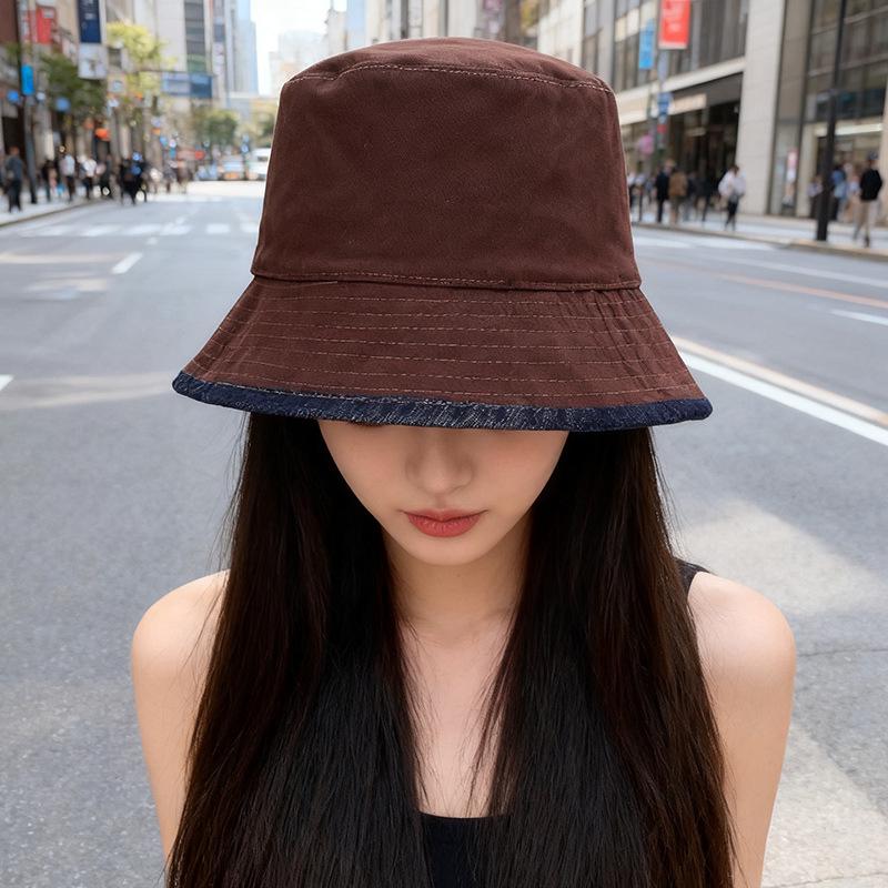 Double-Sided Wearable Denim Sunshade Bucket Hat - Japanese & Korean Style