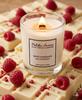 soy candle with a wooden wick + WHITE CHOCOLATE AND RASPBERRY