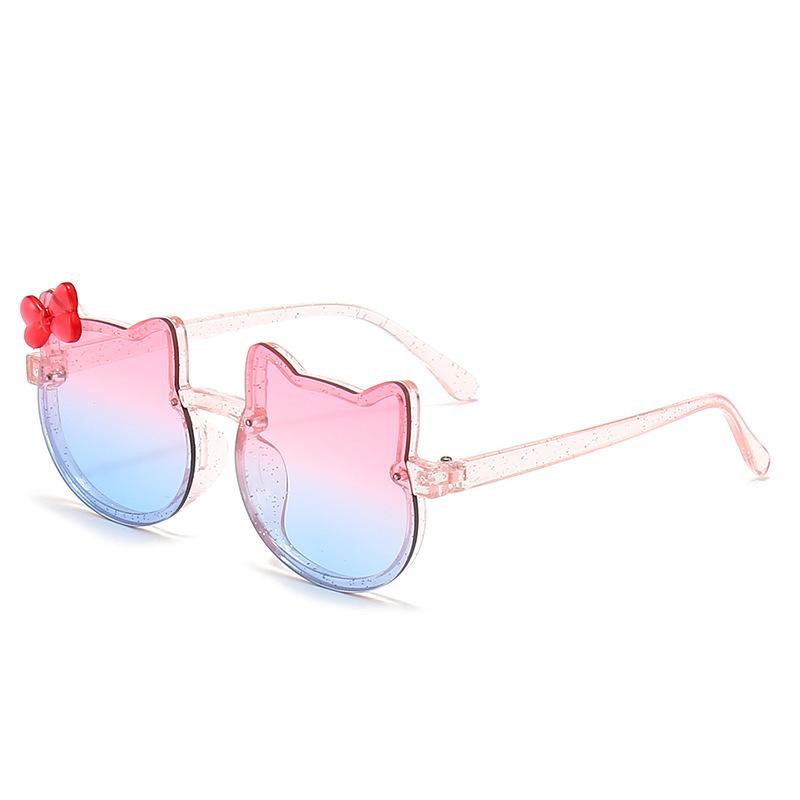 Summer Cute Gradient Girls Sunglasses Outdoor UV Protection Cat Ears Bowknot Sun Glasses Kids Cartoon Eyewear