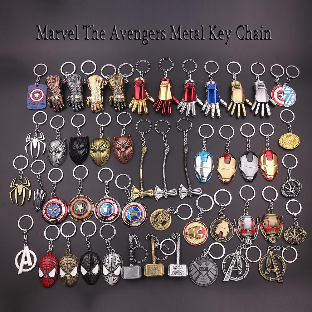 Superhero Metal Keychain Bag Avengers Pendant Thor Hammer Deadpool Spiderman Iron Man Captain America Keyrings for Carry Mini Lightweight Portable