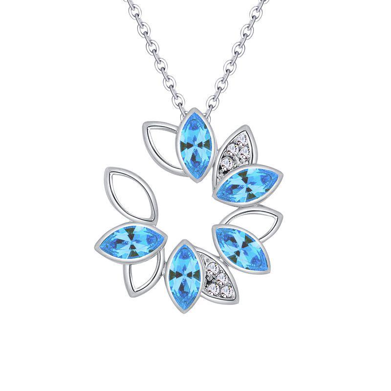 

Женское модное ожерелье-венок со стразами, кулон «Любовь», подарки для женщин, ювелирные изделия морской синий