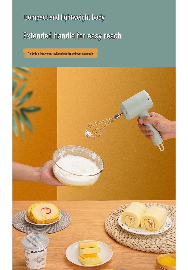 Handheld Wireless Electric Egg Beater & Frother for Baking
