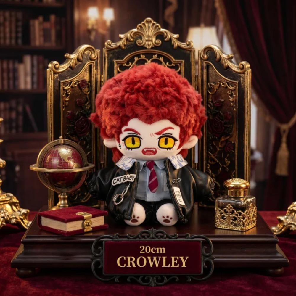 20cm Good Omens Stagione Crowley Figure Anime Peluche Cosplay Vestire Bambola di Cotone Giocattoli per Bambini Regalo di Compleanno Festival Mascotte