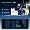 4G Lifetime Data 4-Lens 4-Screen Wireless WiFi Monitoring Camera