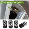 Tire Valve Stem Caps Decorative Black Wings Pattern Tyre Valve Dust Covers 7x22mm Aluminum Alloy 4 Pcs