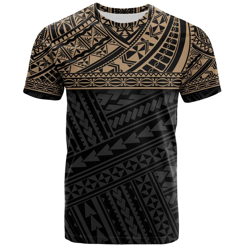 Fashion Polynesian 3D Printed T Shirt Men Summer Short Sleeves Tops Hawaiian Crew Neck Tees Casual Streetwear Male T-shirt