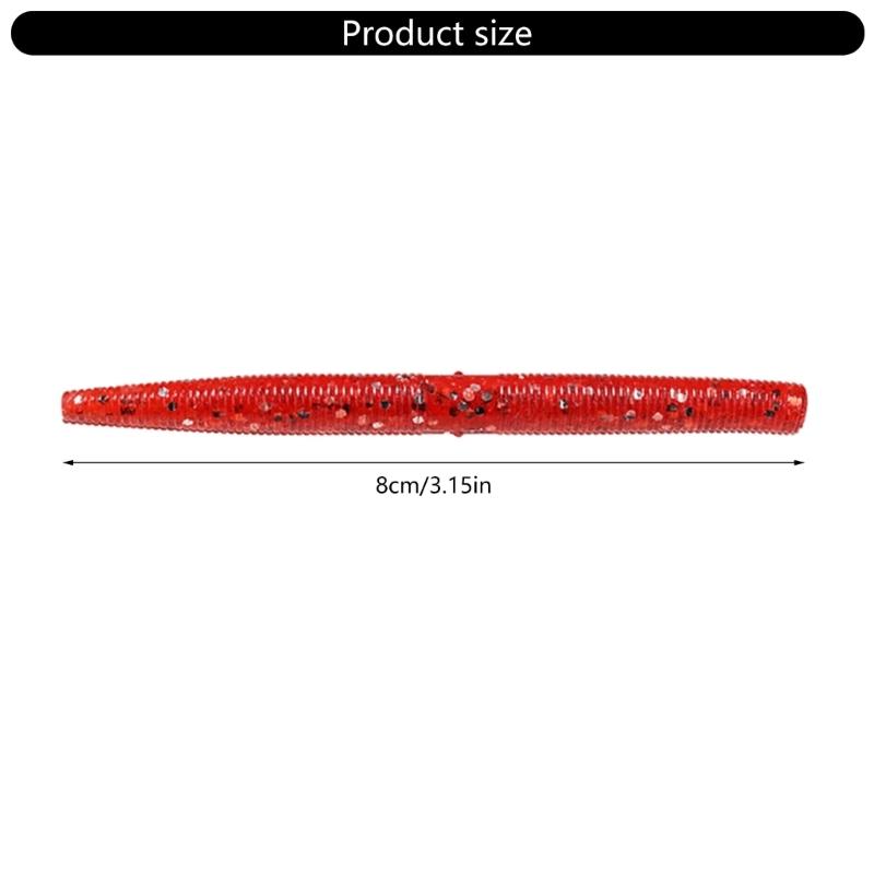 30Pcs Soft PVC Stick Baits Artificial Soft Fishing Lures With Salt Plastic Earthworm Fishing Baits Fishing Accessories