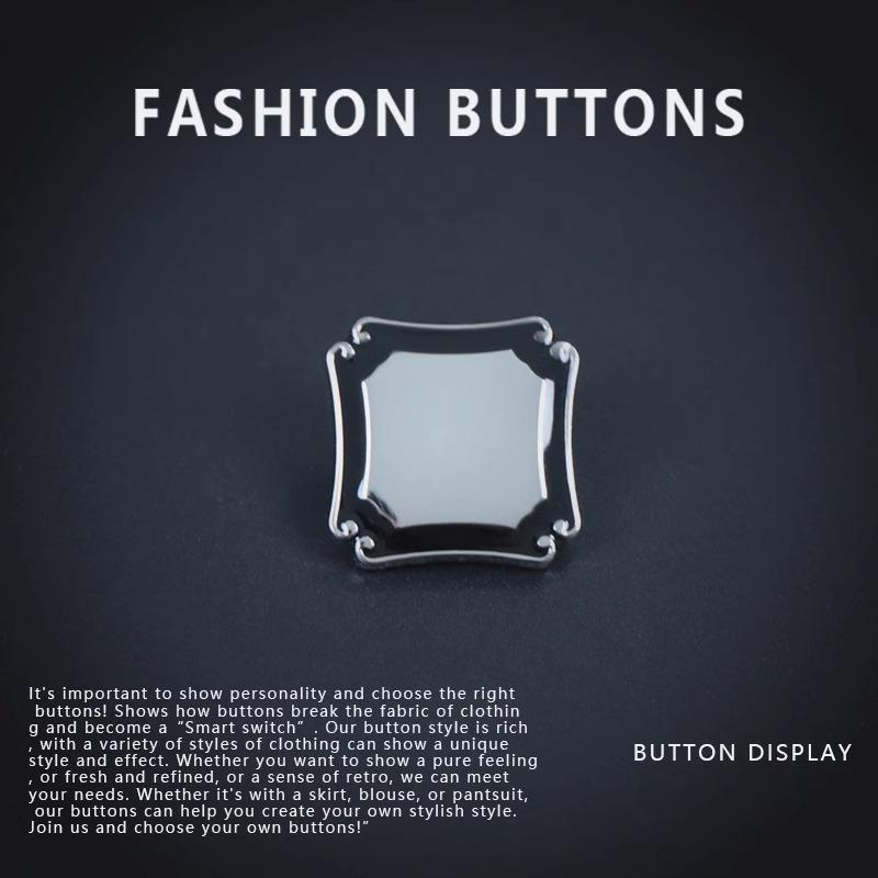 10 Stück Hemdknopf High-End Pullover Exquisiter Quadratischer Cardigan Kleidung Wollmantel Kleidung Metallknöpfe