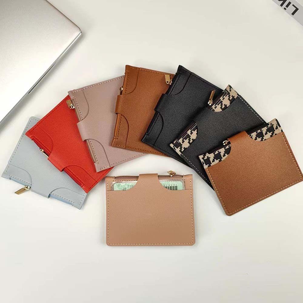 

Zipper ID Credit Card Holder Stripe Driver s License Case Leather Coin Purse Wallet Female/Male фіолетовий