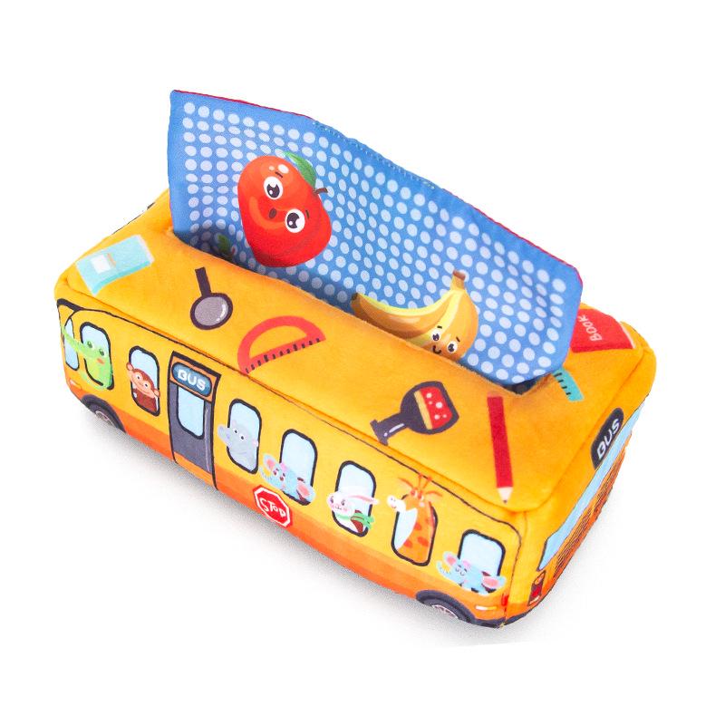 Tear-Proof Baby Tissue Box Toy: Infant Finger Drawing and Soothing Cloth Book for Early Learning