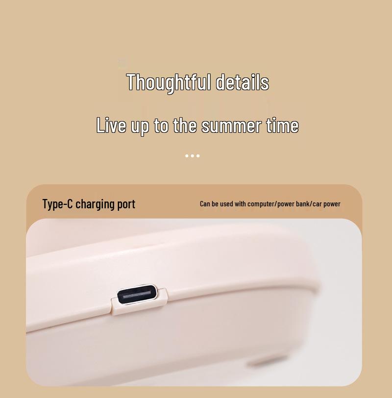 USB Rechargeable LED Desk Fan with Oscillation - Perfect for Dorms & Offices