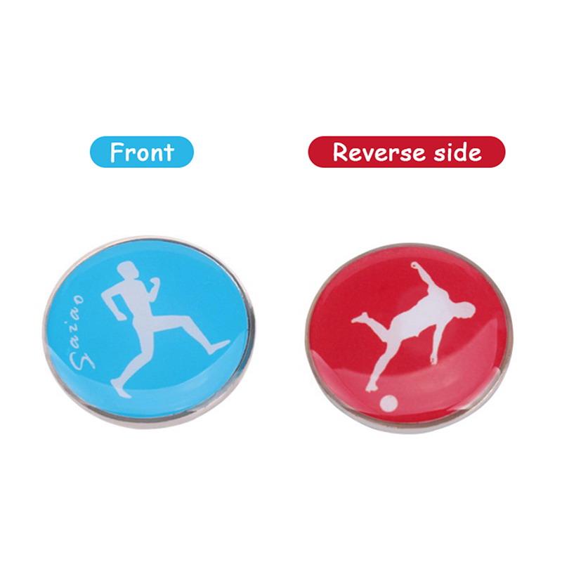 2/5Pcs Referee Side Toss Coin Double Face Sports Football Pattern Soccer Flip Coin Souvenirs Soccer Referee Coin Portable