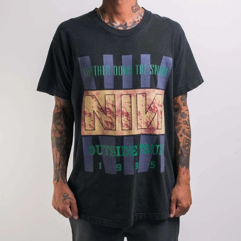 Vintage 1995 Nine Inch Nails David Bowie The Outside Tour T-shirt S-5XL XXXL