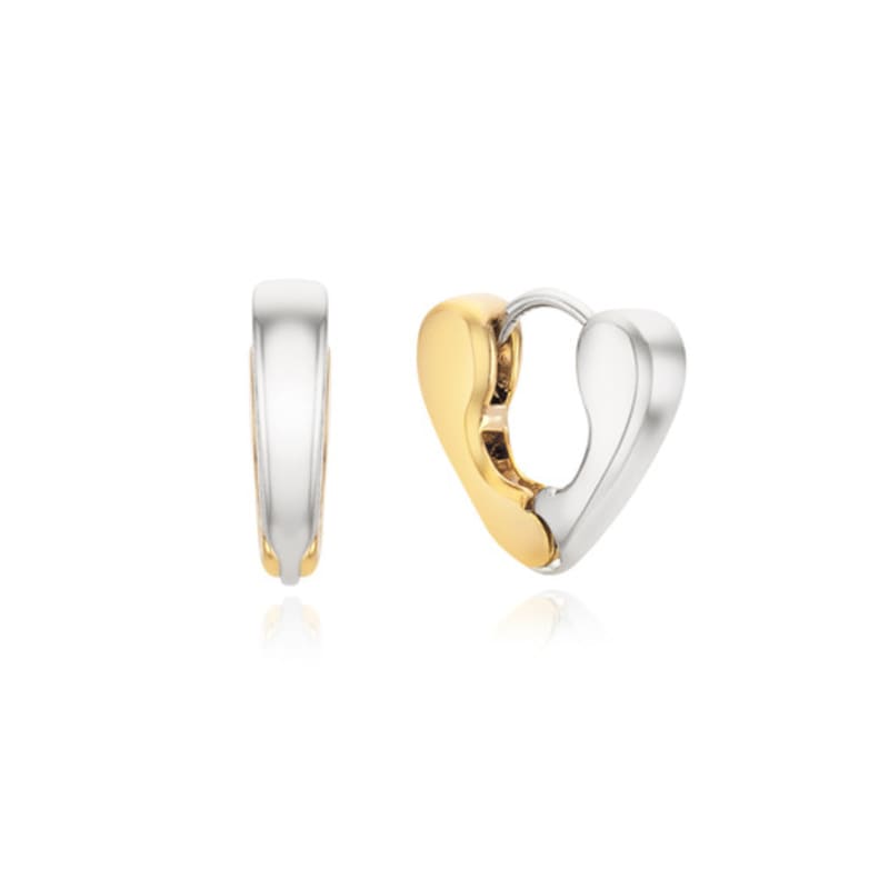 VINTAGE HOLLYWOOD Two-tone Heart Earrings_VH2479EA010M