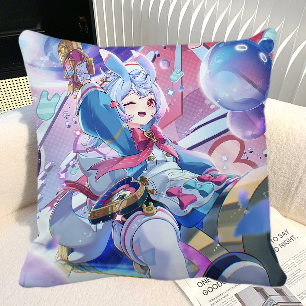 Game Genshin Impact Sigewinne Pillow Case Square Pillow Bedroom Sofa Leisure Comfort Cushion Car Home Decoration