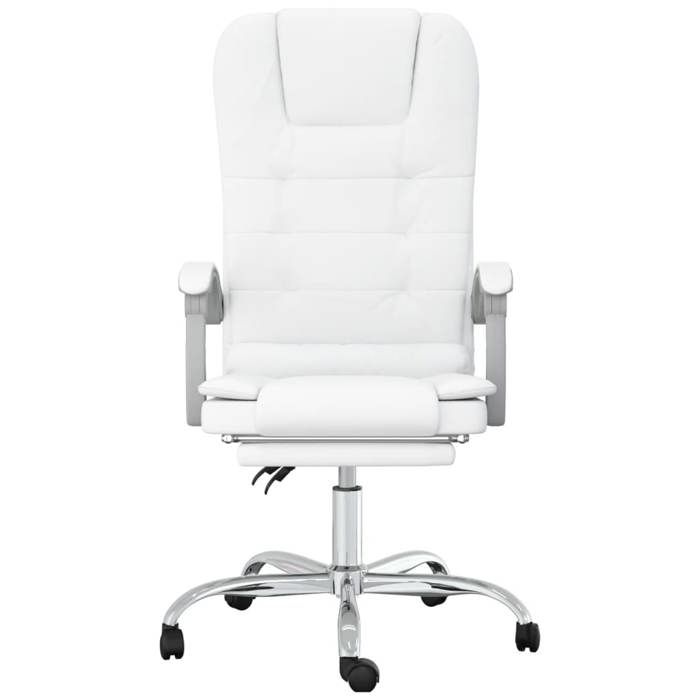 VidaXL Reclining Office Massage Chair, Swivel Chair with Adjustable Backrest and Footrest, Office Seat, 349672