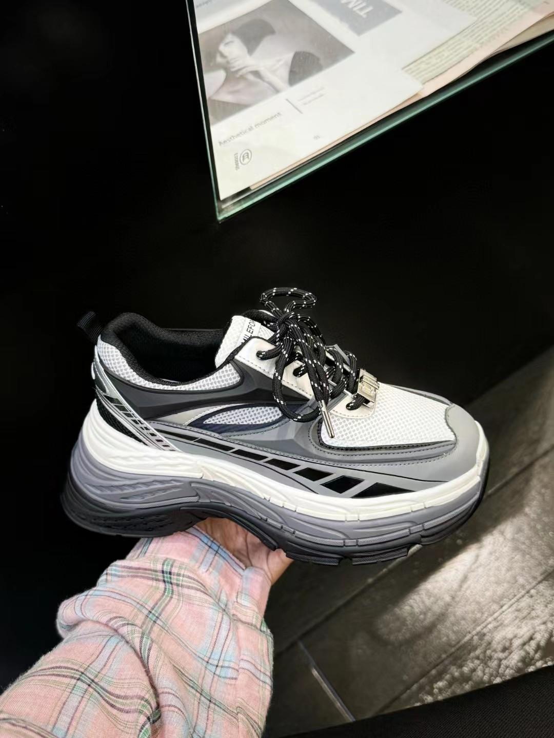 

Shorty Le Nei увеличивает высоту платформы на 8 см, кроссовки dad для женщин, летняя новинка, дышащая, повседневная, универсальная спортивная обувь 40 [Female] серый