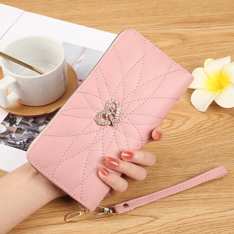 New Women's Long Wallet Simple Single Zipper Women's Bag Change Bag Multi-card Wallet Card Bag