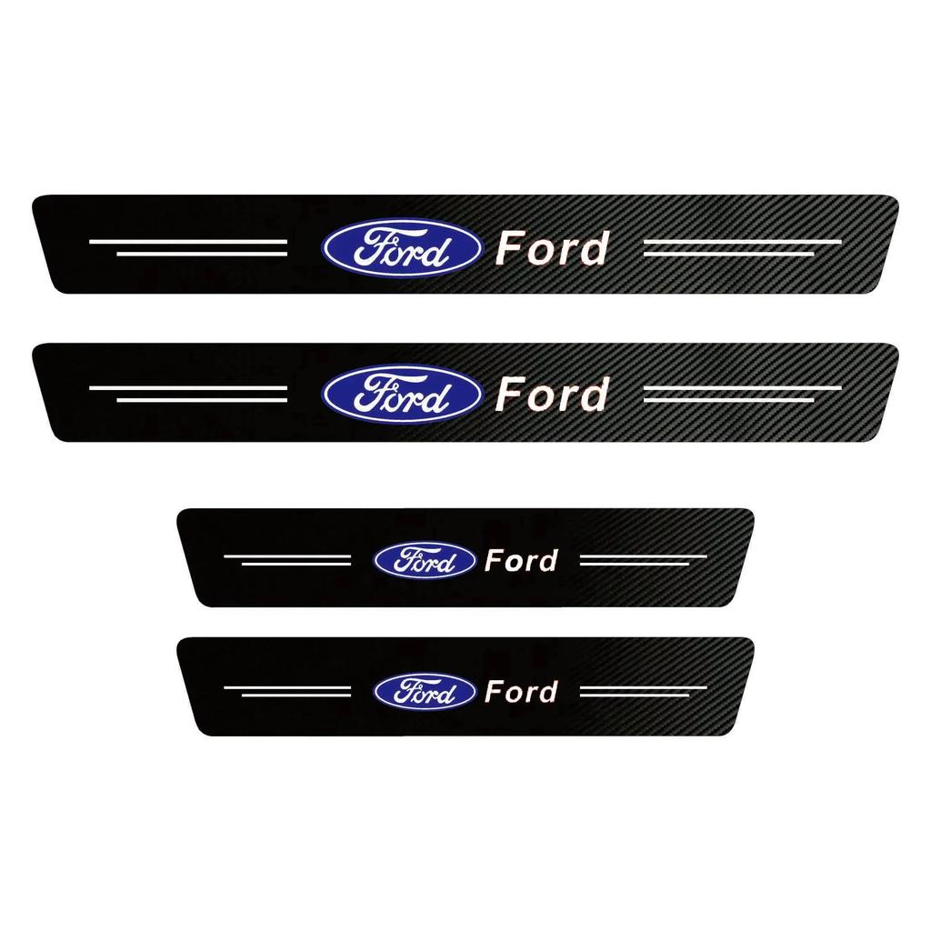 Car Sticker For Ford Car Door Sill Anti-scratch Stickers Carbon Microfiber Sticker For Ford Edge Explorer Transit Ranger Kuga MK