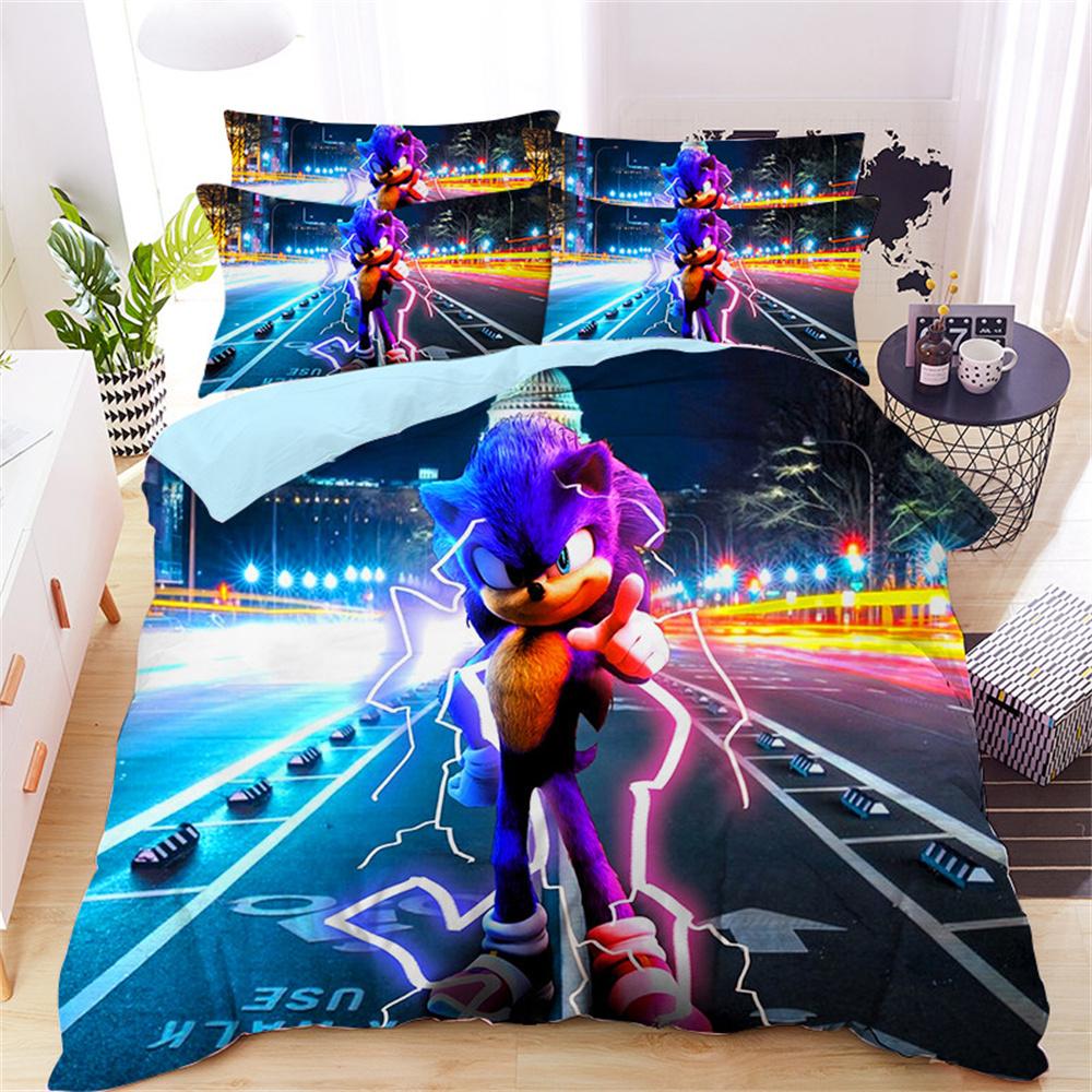 Anime Hedgehog Duvet Cover Set Ssonic Bedding Set Quilt Cover Cover For Bedroom Dormitory Decor Holiday Gifts Queen King