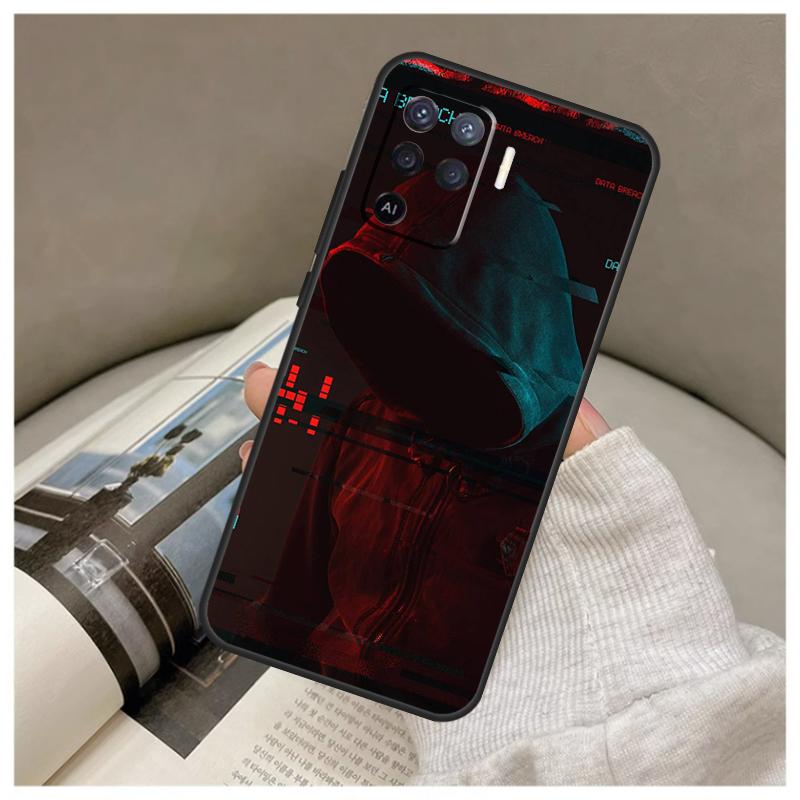 Matrix Hacker Case For Oppo A17 A57 A77 A40 A78 A54 A74 A94 A76 A16 A96 A18 A60 A80 A38 A58 A98 A15 A5 Pro