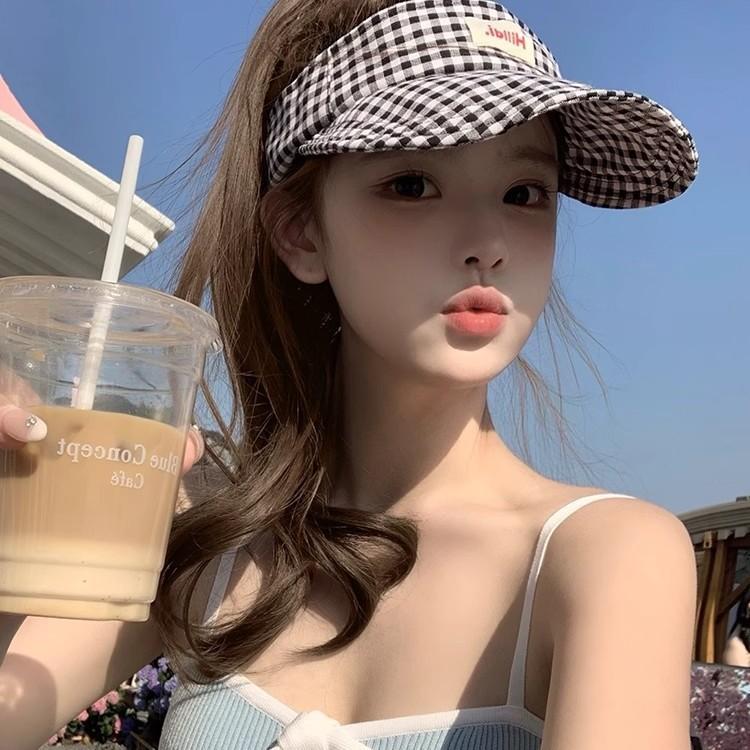 2025 Small Fresh and Sweet Bow Empty Top Hat Spring and Summer UV Protection Versatile Sunshade Sun Protection Cap