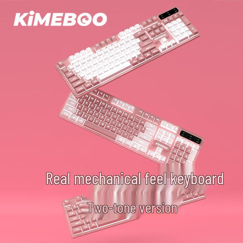 Youshi White-Blue Two-Tone Wired Custom Mechanical Keyboard