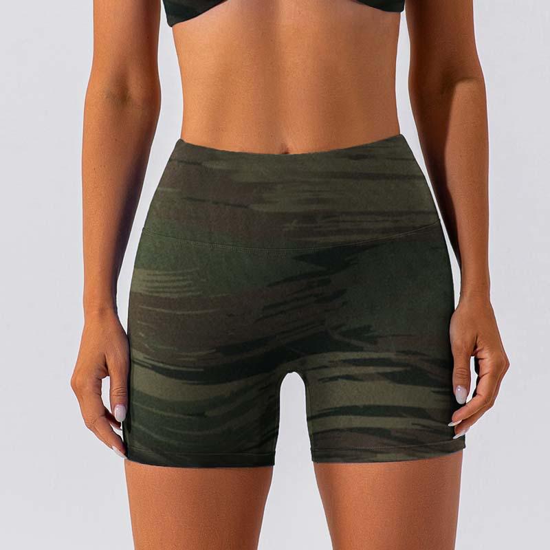 

Summer Lightweight Quick-Dry High-Waist Yoga and Running Shorts XL камуфляж зелений колір