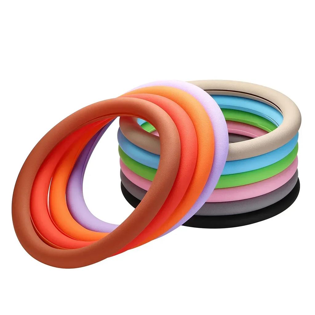 New Car Universal Silicone Steering Wheel Cover Elastic Glove Cover Texture Soft Multi Auto Decoration DIY Car Accessories Tools