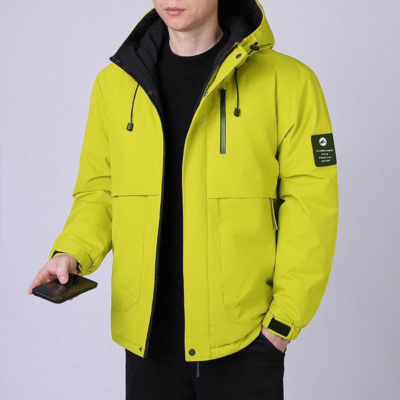 Men's Trendy Hooded Winter Jacket - Thick, Warm, Cotton-Padded Coat
