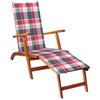 VidaXL Acacia Solid Terrace Chair with Footrest and Cushion Terrace Sunbed Outdoor Lounge Chair 3064027