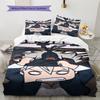 Anime-Muster Bettwäsche Steppbettdecke Set Bettbezug Kissenbezug Heimdekoration Geburtstagsgeschenk (1 Bettbezug + 2 Kissenbezüge, ohne Füllung)