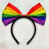 Fabric Art Rainbow Bowknot Hair Hoop Colorful Party Head Hoop Rainbow Bow Headband  Party Supplies