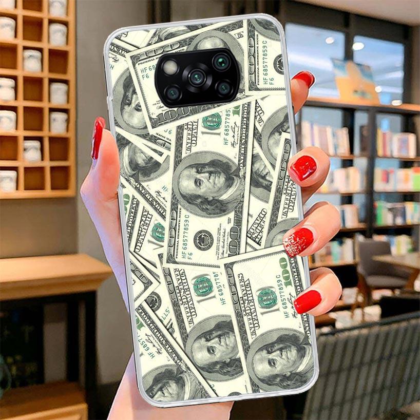 Banknote Dollar Cash Money Cover Phone Case For Xiaomi Poco F7 Ultra X7 X6 X5 Pro M7 Redmi 15C 15 13C 13 12C 12 10C 10 9A 9C 9T