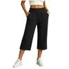 Damen Casual Farbe Lockere Passform Weiter Bein Elastischer Bund Jogginghose für den täglichen Gebrauch