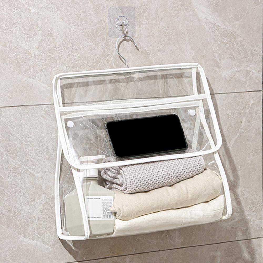 

Прозрачная водонепроницаемая подвесная сумка для ванной комнаты, розовая, большая small